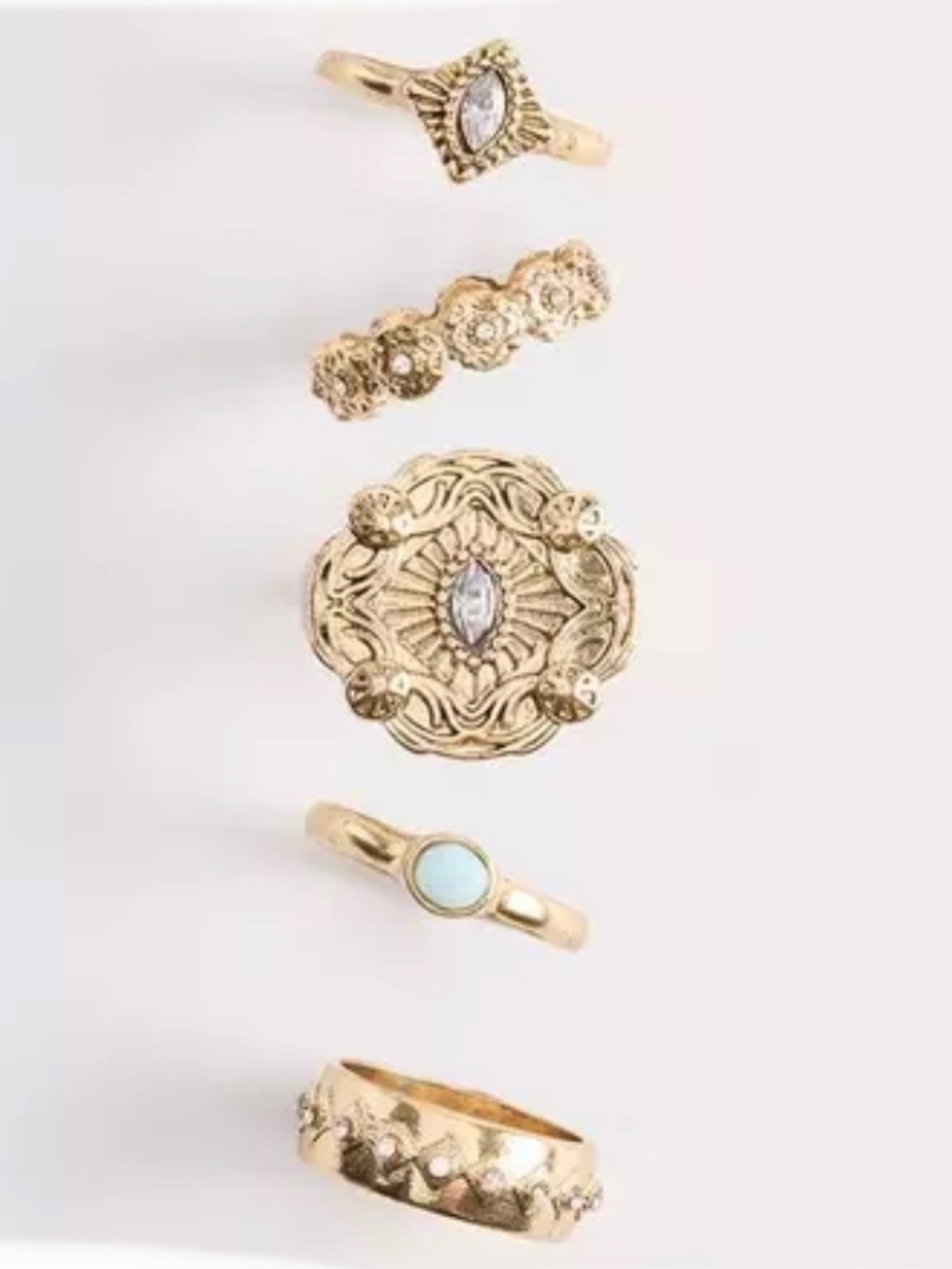 NWT TORRID Gold Boho Stackable Ring Set - Women Jewelry